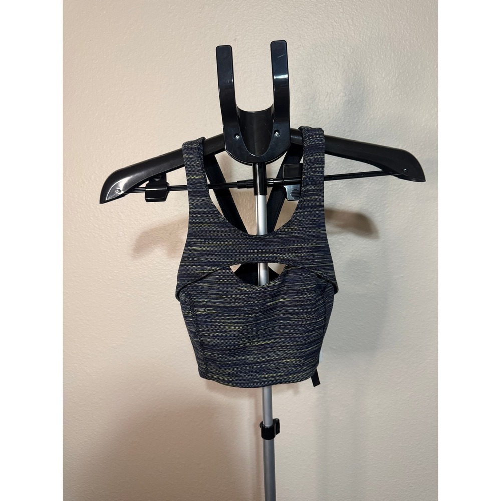 Free People Movement Women Black Combo High Neck Cutout Sports Bra XS OB1060510
